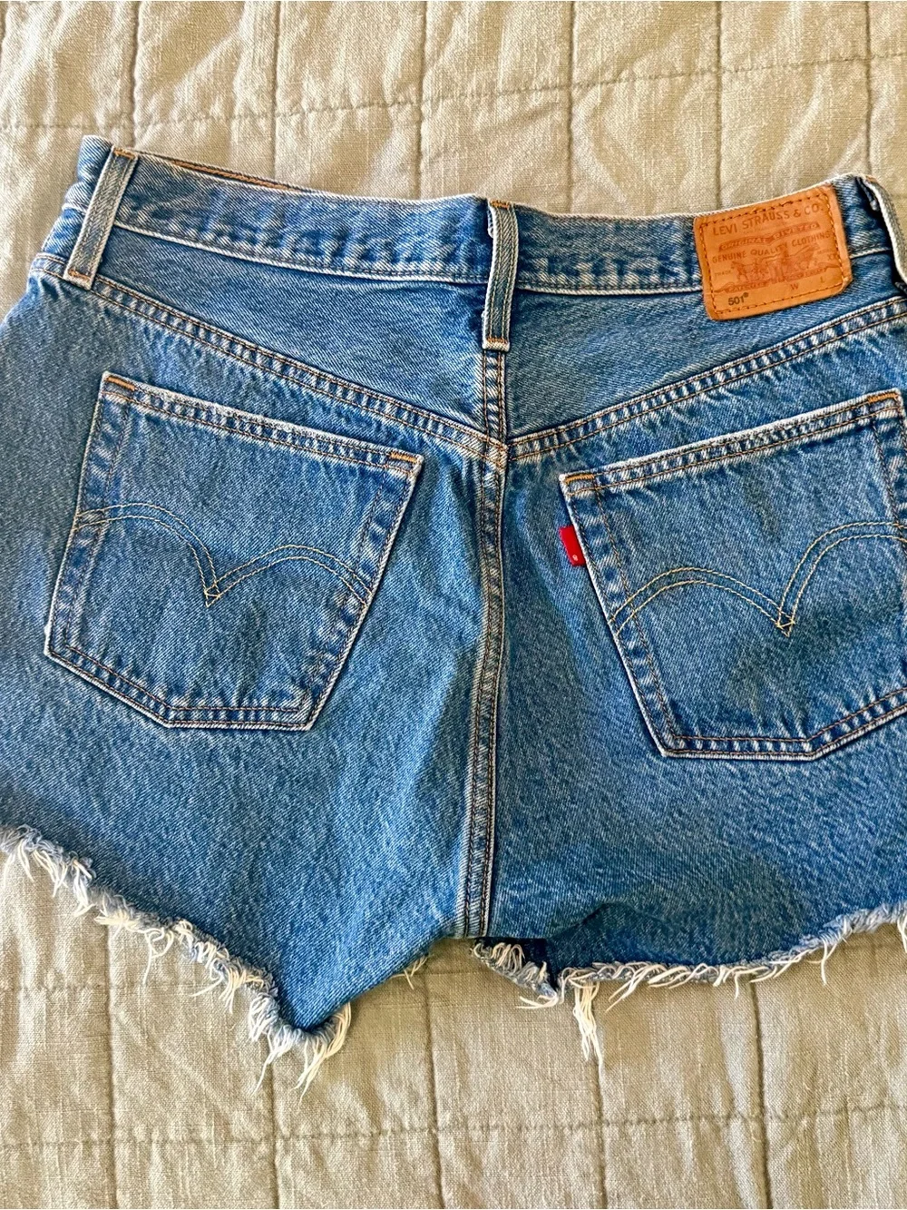 Levi’s 501 Original Denim Shorts Blue Distressed Denim Women's Cutoff Shorts